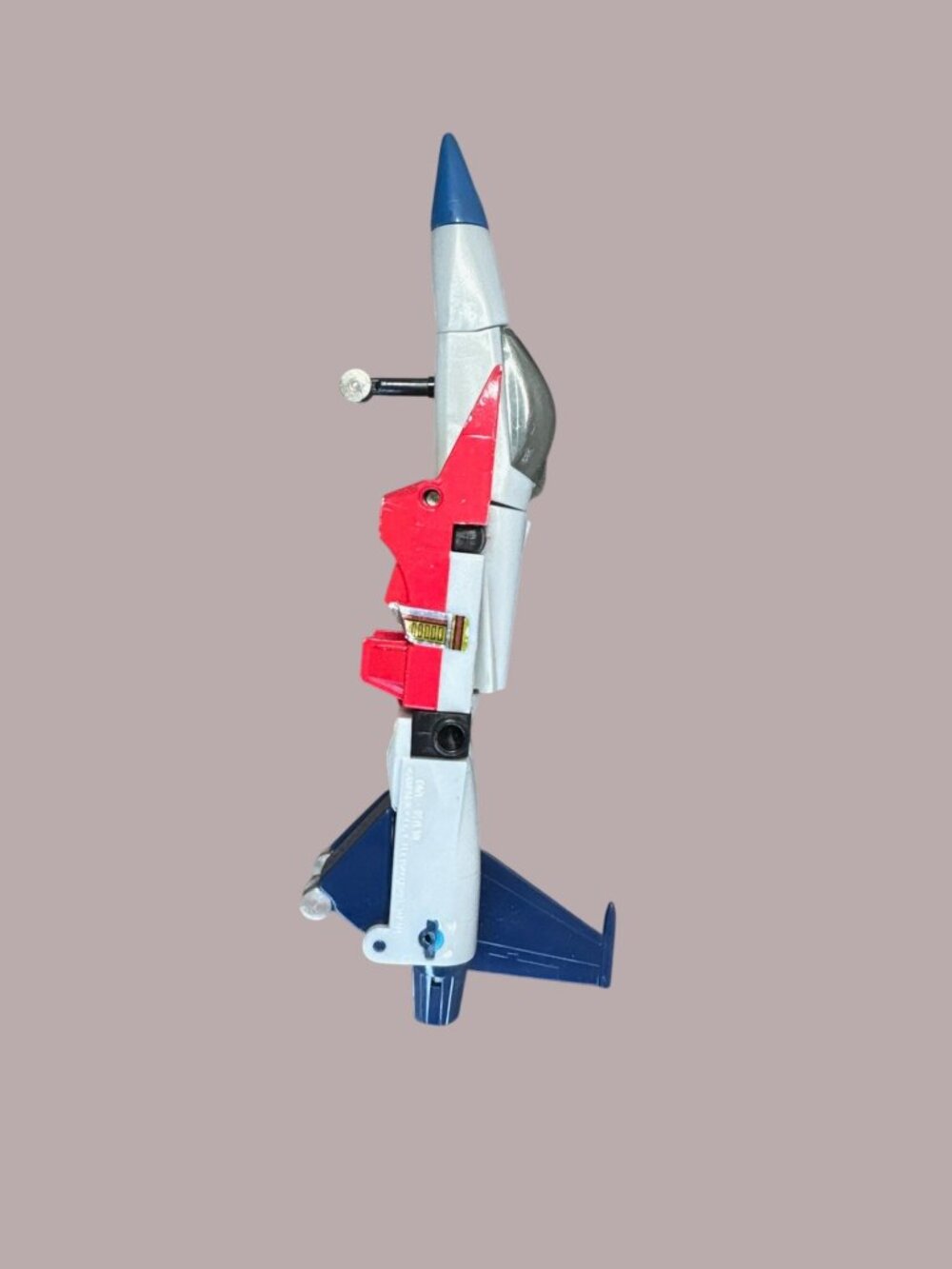 Vintage Transformers G1 Decepticon Jet Action Figure 1980s Toy Red/Blue/Gray 6 I